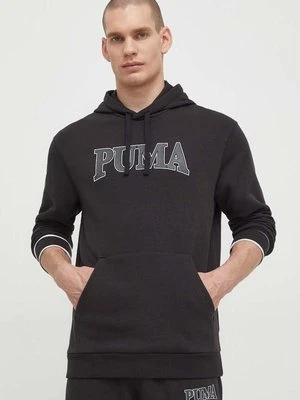 Puma bluza SQUAD męska kolor czarny z kapturem z nadrukiem 678969