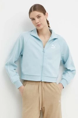 Puma bluza T7 damska kolor niebieski gładka 624211