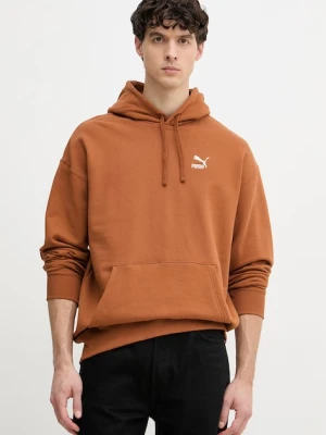 Puma bluza z kapturem męska bawełniana BETTER CLASSICS brązowy