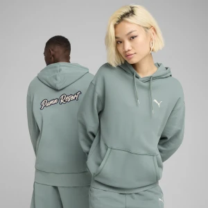 Zdjęcie produktu PUMA Bluza z kapturem unisex o luźnym kroju z grafiką PREMIUM ESS, Odzież, Zielony