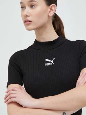 Puma body CLASSICS damskie kolor czarny z półgolfem