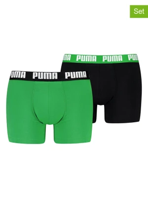Puma Bokserki (2 pary) w kolorze czarno-zielonym rozmiar: S