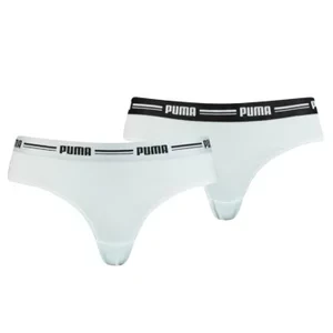 Puma Brazilian Briefs 2 Pack 603043001-317, Damskie, Białe, majtki, bawełna, rozmiar: M