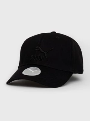 Puma czapka bawełniana 22554 kolor czarny z aplikacją 22554