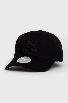 Puma czapka bawełniana 22554 kolor czarny z aplikacją 22554