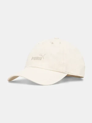 Puma czapka z daszkiem bawełniana kolor beżowy z aplikacją 25983