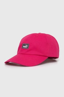 Puma czapka z daszkiem bawełniana kolor różowy z aplikacją 2366917