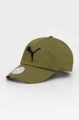 Puma czapka z daszkiem bawełniana kolor zielony z aplikacją 024587