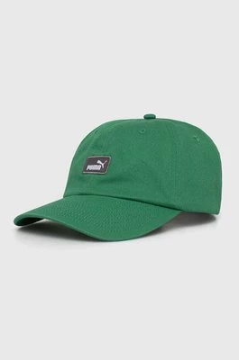 Puma czapka z daszkiem bawełniana kolor zielony z aplikacją 2366916