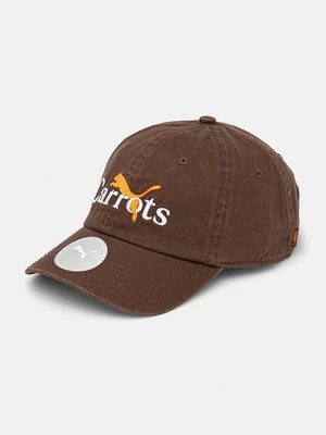 Puma czapka z daszkiem bawełniana PUMA x CARROTS Dad Cap kolor brązowy z aplikacją 25789