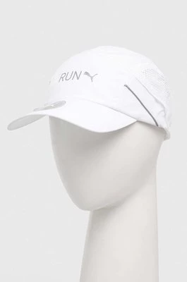 Puma czapka z daszkiem kolor biały z nadrukiem 24080