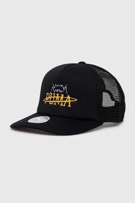 Puma czapka z daszkiem kolor czarny z aplikacją