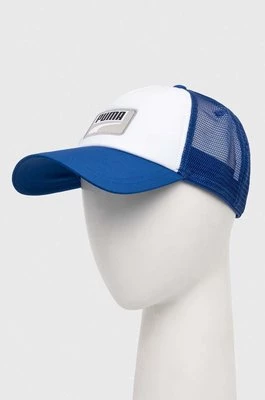 Puma czapka z daszkiem kolor niebieski wzorzysta 24033