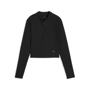 PUMA Damska bluza CLOUDSPUN z dÅ‚ugim rÄ™kawem i zamkiem 1/4, Akcesoria, Czarny