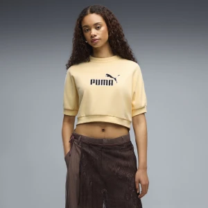 PUMA Damska bluza dresowa Essentials Elevated o luźnym kroju z logo nr 1, Odzież, Żółty