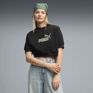 PUMA Damska bluza dresowa Essentials Elevated o luÅºnym kroju z logo nr 1, OdzieÅ¼, Czarny