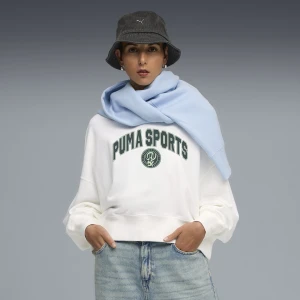 Zdjęcie produktu PUMA Damska bluza dresowa Wardrobe Essentials Sports Legacy oversize z grafiką, Odzież, Biały