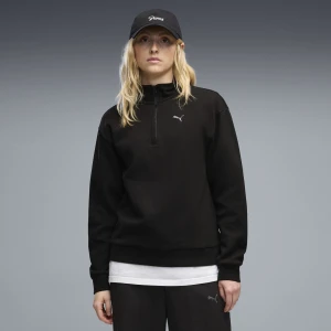 PUMA Damska bluza Essentials Elevated Standard z krótkim zamkiem, Odzież, Czarny
