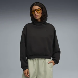 PUMA Damska bluza oversize z kapturem Wardrobe Essentials, Odzież, Czarny,