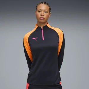 PUMA Damska bluza piłkarska z zamkiem 1/4 individualBLAZE, Odzież, Niebieski,