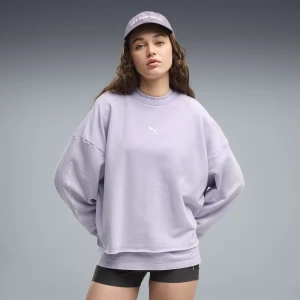 PUMA Damska bluza Run Culture Collective o kroju oversize z grafiką, Odzież, Fioletowy