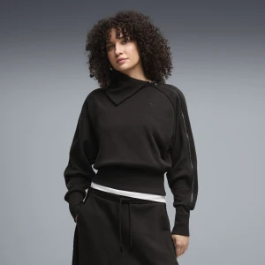 PUMA Damska bluza T7 z asymetrycznym zamkiem, Odzież, Czarny