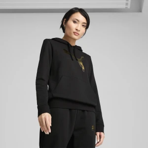 PUMA Damska bluza z kapturem ESS Metaliczny, Odzież, Czarny,