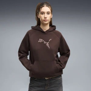 PUMA Damska bluza z kapturem Essentials Sequins, Odzież, Brązowy