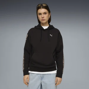 PUMA Damska bluza z kapturem Essentials ze zwierzęcym nadrukiem, Odzież, Czarny,