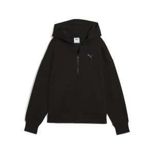 PUMA Damska bluza z kapturem i zamkiem 1/4, Odzież, Czarny,