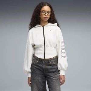 PUMA Damska bluza z kapturem Street Glam Bedazzled, Odzież, Biały