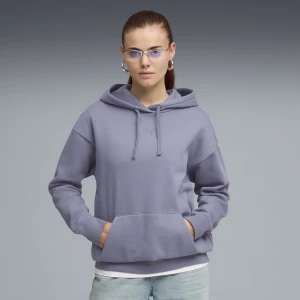 PUMA Damska dzianinowa bluza z kapturem Essentials o luźnym kroju, Odzież, Szary,