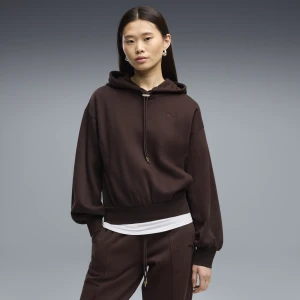 PUMA Damska dzianinowa bluza z kapturem HER o luźnym kroju, Odzież, Brązowy