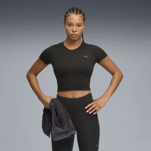 PUMA Damska koszulka CLOUDSPUN Twist z krótkim rękawem, Odzież, Czarny,