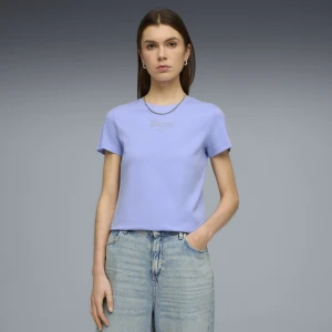 PUMA Damska koszulka Essentials Script, Odzież, Fioletowy,