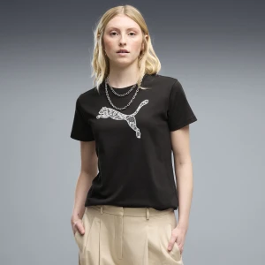 PUMA Damska koszulka Graphics Lace Cat, Odzież, Czarny
