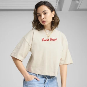 Zdjęcie produktu PUMA Damska koszulka oversize PREMIUM ESS z grafiką, Odzież, Biały