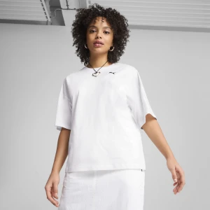 PUMA Damska koszulka oversize Wardrobe Essentials, Odzież, Biały,