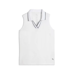 PUMA Damska koszulka polo CLOUDSPUN Essentials bez rękawów, Odzież, Biały,