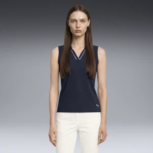 PUMA Damska koszulka polo CLOUDSPUN Essentials bez rękawów, Odzież, Niebieski,