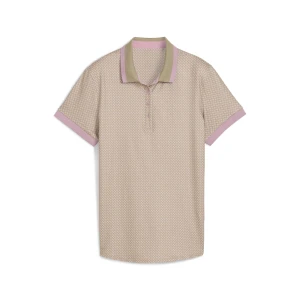 PUMA Damska koszulka polo do golfa CLOUDSPUN Micro Spark, Odzież, Beżowy,