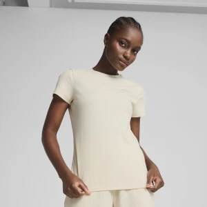 PUMA Damska koszulka prążkowana ESS ELEVATED, Odzież, Biały,