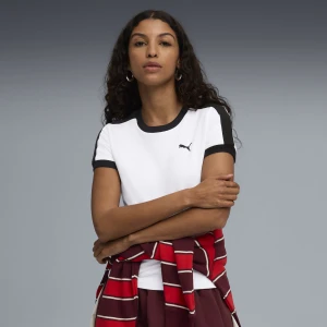 PUMA Damska koszulka T7 o wąskim kroju, Odzież, Biały,