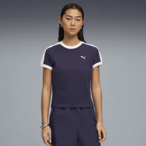PUMA Damska koszulka T7 o wąskim kroju, Odzież, Fioletowy,