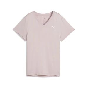 PUMA Damska koszulka TAD ESSENTIALS z dekoltem w serek, Odzież, Różowy