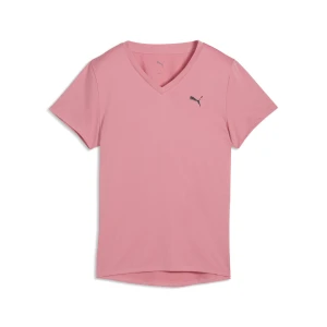 PUMA Damska koszulka TAD ESSENTIALS z dekoltem w serek, Odzież, Różowy,