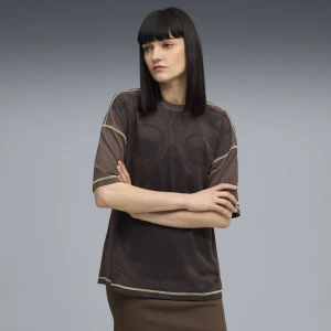 PUMA Damska koszulka YONA z nadrukiem na całej powierzchni, Odzież, Brązowy,