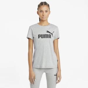 PUMA Damska koszulka z logo Essentials, Odzież, Szary,