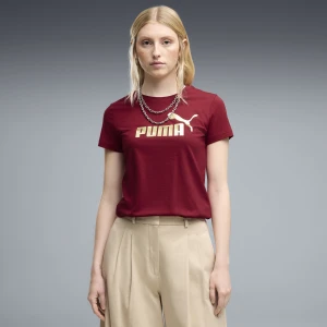 PUMA Damska koszulka z logo NO. 1 ESS Metaliczny, Odzież, Czerwony srebrny