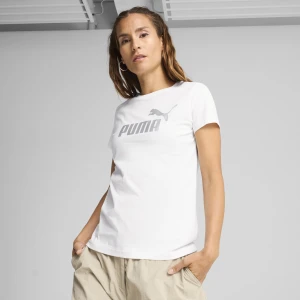 PUMA Damska koszulka z logo NO. 1 ESS Metaliczny, Odzież, Biały,